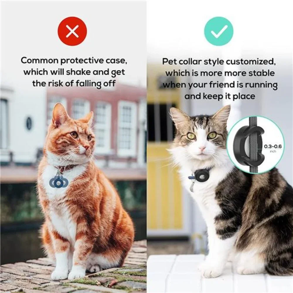 2 Pack Silicone Airtag Cat Collar Holder for Apple AirTags